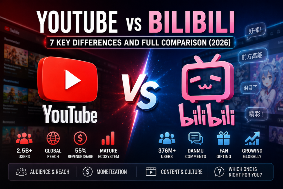 YouTube vs Bilibili: 7 Key Differences and Full Comparison (2026)