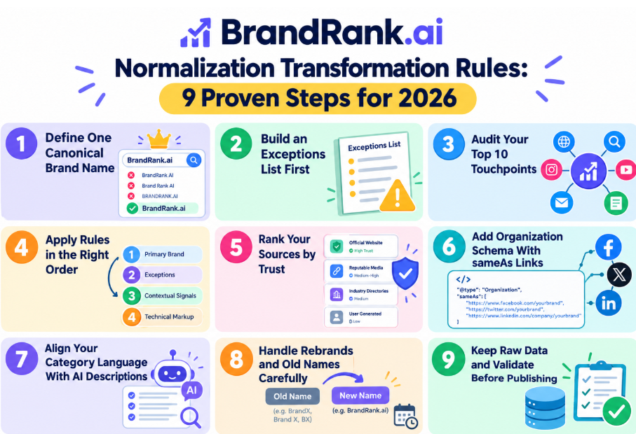 BrandRank.ai Normalization Transformation Rules: 9 Proven Steps for 2026
